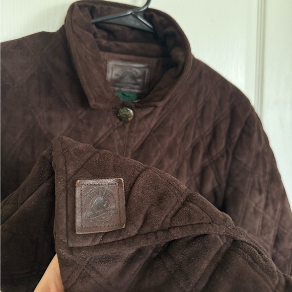 Vintage Ralph Lauren Quilted Brown Suede Jacket Horse Buttons - Picture 6 of 9